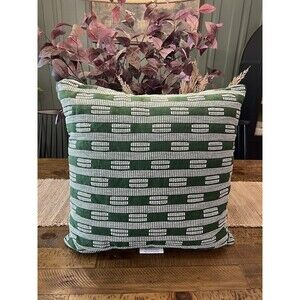 Oversized Dash Square Throw Pillow Ivory/Green - Threshold: 24"x24" Cotton